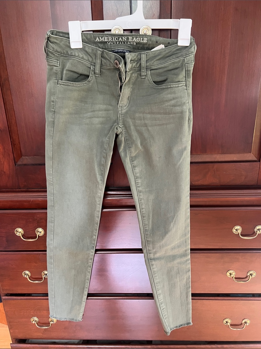 American Eagle Outfitters Olive Green Skinny Jeans - Women's